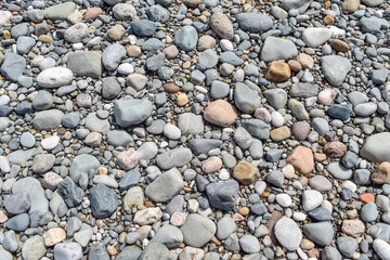 Stones texture on the beach in Cleveleys, Lancashire, England.