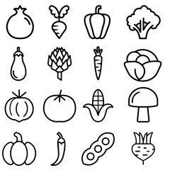 Vegetables icon vector set. vegetarianism illustration sign collection. garden symbol.