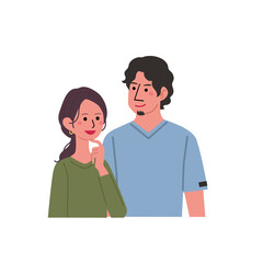 若い男女　カップル　夫婦　イラスト　上半身
