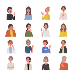 いろいろな世代の女性　大人数　イラスト　
