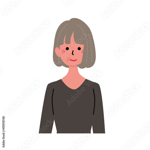 中高年の女性 シニア イラスト 上半身 50 S Wall Mural 50 Matsu