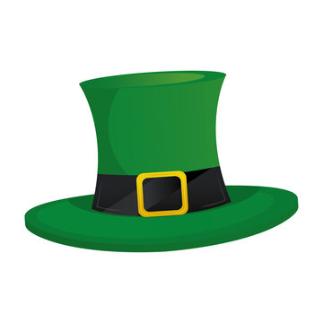 leprechaun tophat green accessory icon vector illustration design