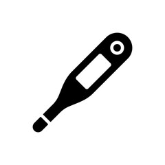 Electronic medical thermometer vector glyph icon