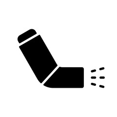 Asthma inhaler vector glyph icon. Medical sign