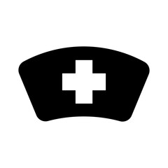 Obraz premium Nurse hat vector glyph icon. Medical sign
