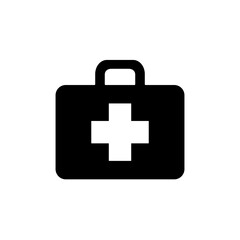 Obraz premium First aid kid vector glyph icon. Medical sign