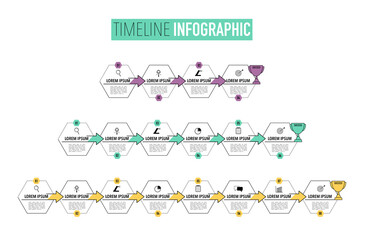 Infographic or business diagram minimal timeline design
