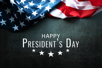 Fototapeta na wymiar Presidents' Day Typography abstract Background with American Flag