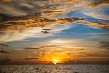 beautiful sunset at the beach in Thailand