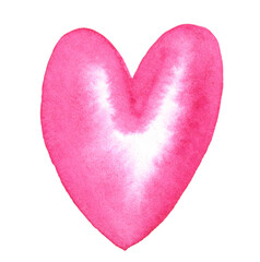 watercolor pink heart isolated on white background