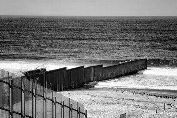 This is the border wall between USA and Mexico; that's the USA militarized side, on the other side,...