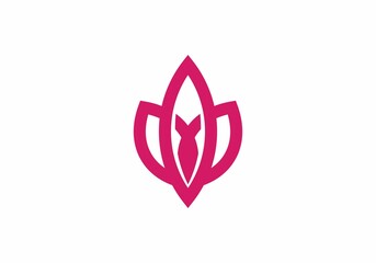 Pink lotus flower simple logo