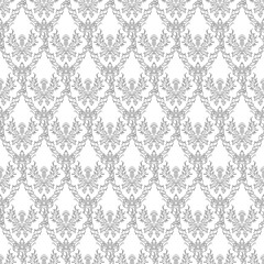 Damask style. A repeating pattern of thistle, the symbol of Scotland, a sharp flower.