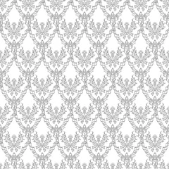 Tafelkleed Damask style. A repeating pattern of thistle, the symbol of Scotland, a sharp flower. © lantica