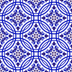 blue and white tile pattern