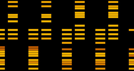 Render with columns of yellow rectangles on a black background