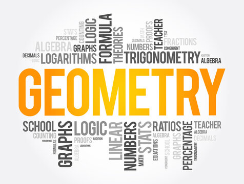 Geometry word cloud collage, education concept background