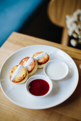 White cheese pan for breakfast