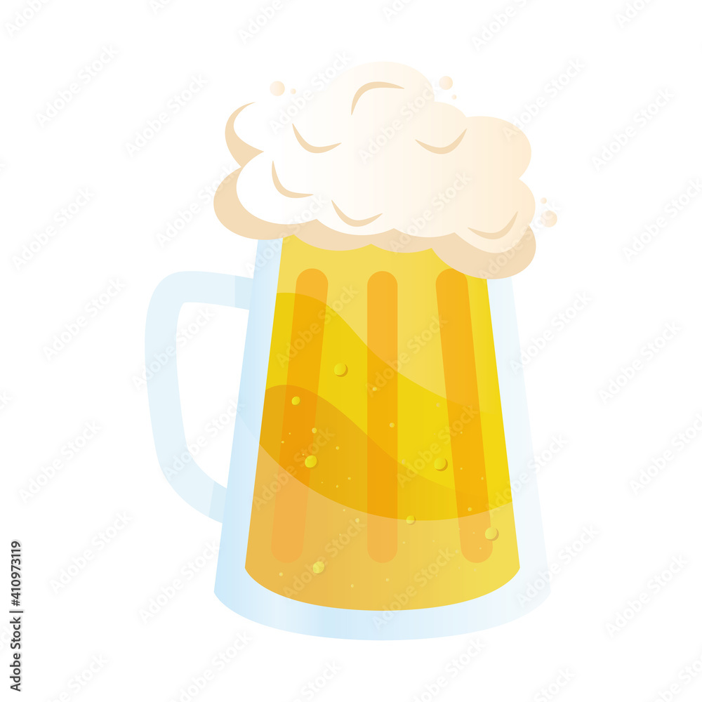 Poster beer jar drink isolated icon vector illustration design