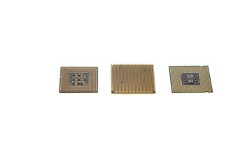 computer processors on white background