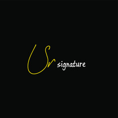 Obraz premium SR initial handwritten calligraphy, for monogram and logo