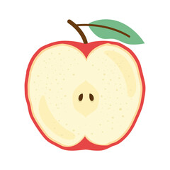 half apple fresh fruit icon vector illustration design