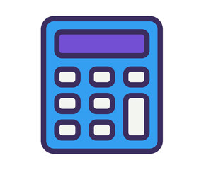 calculator calculate count single isolated icon with filled line style