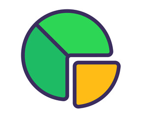 pie chart budget report single isolated icon with filled line style
