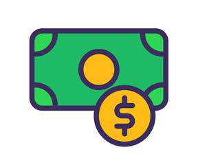 money fund cent single isolated icon with filled line style