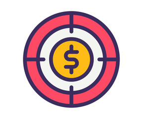 target profit goal single isolated icon with filled line style