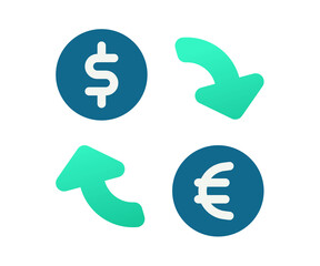 rate conversion exchange single isolated icon with gradient style