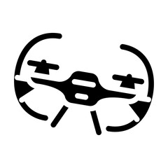 quadcopter flying toy glyph icon vector illustration
