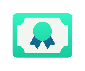 Fototapeta premium certificate award ribbon single isolated icon with gradient style