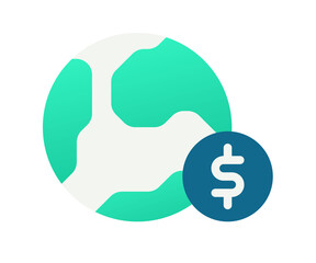 global economic capital single isolated icon with gradient style