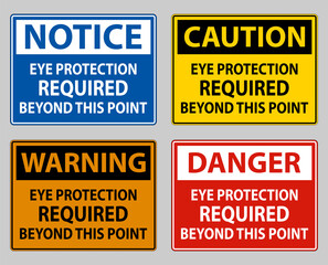 Eye Protection Required Beyond This Point on white background