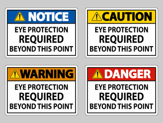Eye Protection Required Beyond This Point on white background