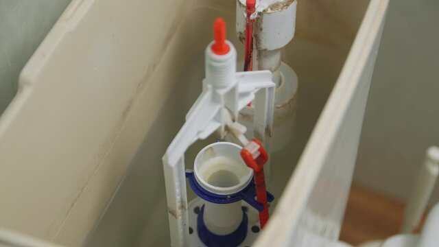 Water in toilet bowl dirty parts