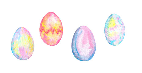 Delicate watercolor dandelion isolated on a white background. Rainbow flower. Spring. Ease. Fluff