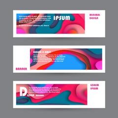 Collection  horizontal business banner set vector templates. clean modern geometric abstract background layout for website design. simple creative cover header. in rectangle