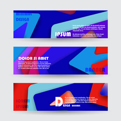 Collection  horizontal business banner set vector templates. clean modern geometric abstract background layout for website design. simple creative cover header. in rectangle