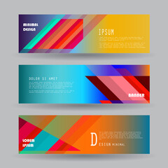 Fototapeta premium Vector horizontal banner template, abstract design