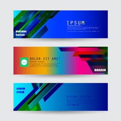 Vector horizontal banner template, abstract design