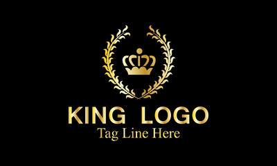 black and gold logo, king logo design.