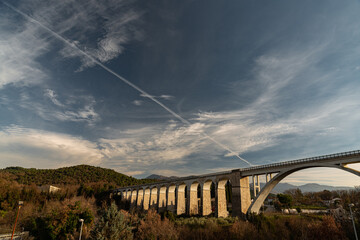 Isernia, Molise, Italy.  Santo Spirito railway bridge. View