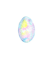 Watercolor Easter egg isolated on a white background