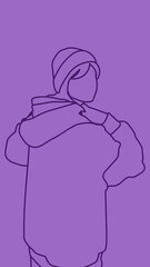 Abstract woman face in a modern trendy colors, minimalism art, vector illustration.