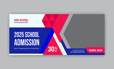 School admission social media timeline cover and web banner template
