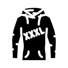 plus size clothing glyph icon vector illustration