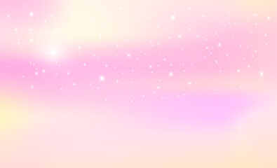 Fantasy background of pink magic sky in sparkling stars.