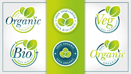 ORGANIC NATURAL VEG Product Labels Set Design - VECTOR - JPEG - PNG - NO BACKGROUND